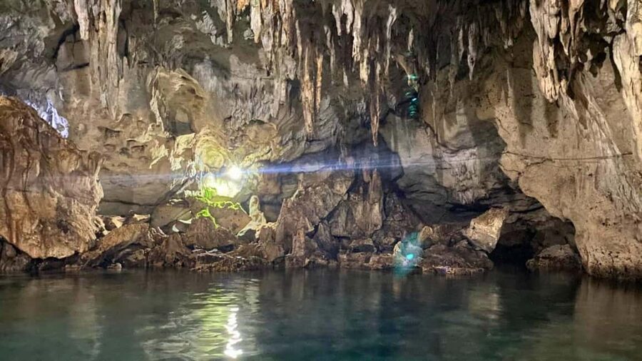 Bohol Hidden Gems: Panglao Beaches, Forests & Cave Adventure - Hinagdanan Cave: crystal-clear cave water under a skylight