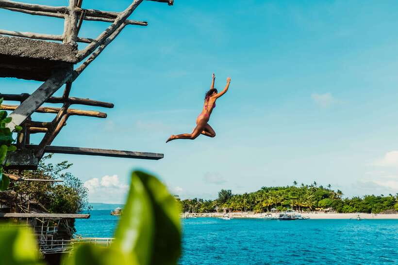 Boracay: Island Hopping & Cliff Jumping by Haqqy Life - Frendz Resort & Hostel Boracay, then straight into the action