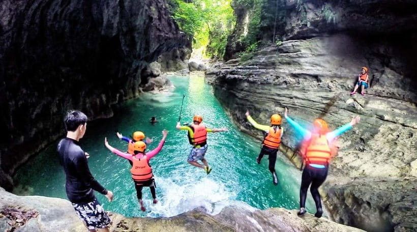 Cebu Whale Shark Swimming & Kawasan Canyoneering Group Tour - After canyoneering: the relaxing swim payoff