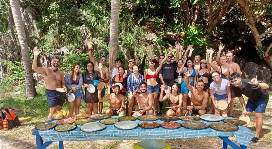 El Nido: Tour C with Matinloc Shrine and white sand beaches - Matinloc Shrine on land and the swim near the cliffs