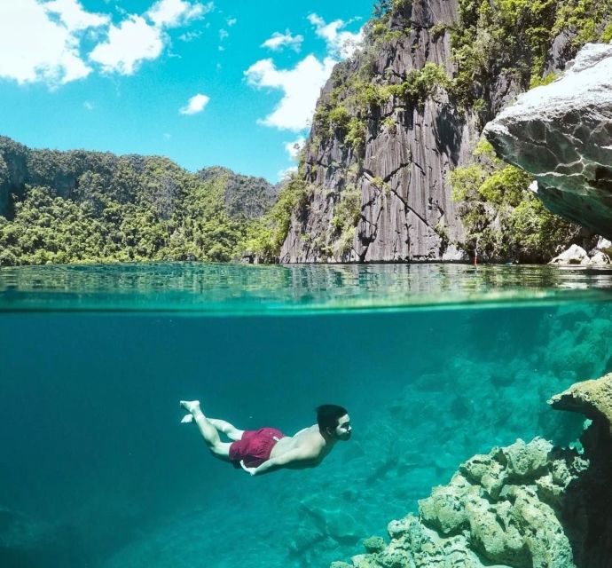 From Coron: Twin Lagoon and Skeleton Wreck Cruise with Lunch - Skeleton Wreck snorkel: the iconic stop, with the serious safety mindset