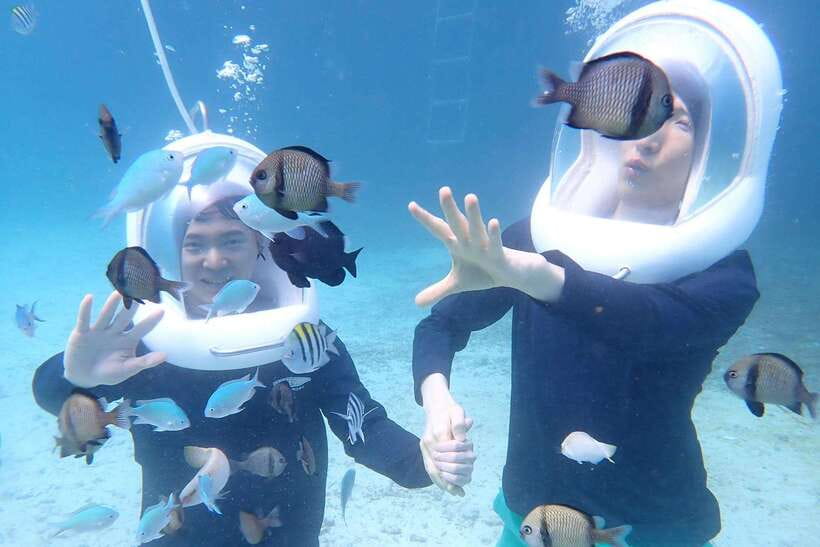 Panglao: Helmet Diving Experience with Photos and Videos - From Alona Beach to the water: the flow of the 20-minute session