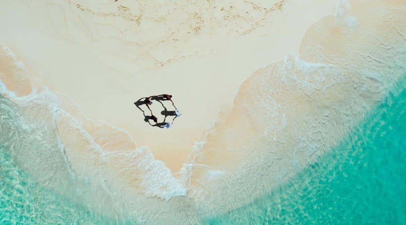 Siargao Tri-Island with Drone & Mermaid Tail - Stop 1: Naked Island for a guided introduction and swim time